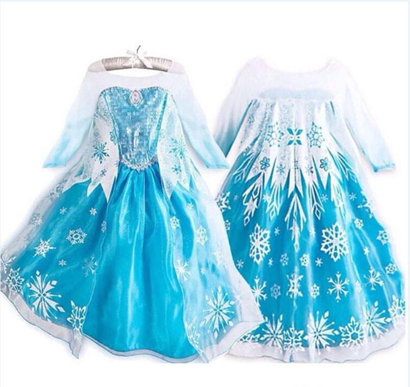 Frozen Dress Girls Halloween Costumes for Kids Snow Queen Cosplay Princess Fantasia Vestido Infantils Halloween Long Sleeve